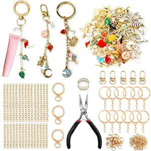 282-Piece Keychain Making Kit with Fashionable Charms, Includes 20 Clips & 30 Extender Chains, DIY Jewelry Craft Tools Set for Birthdays, Christmas Gifts, DIY Jewelry Accessories