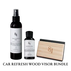 84 Luxe - Car Refresh Wood Visor Bundle - Luxury Wood Visor Clip, 2 oz Diffuser Oil & Room Spray