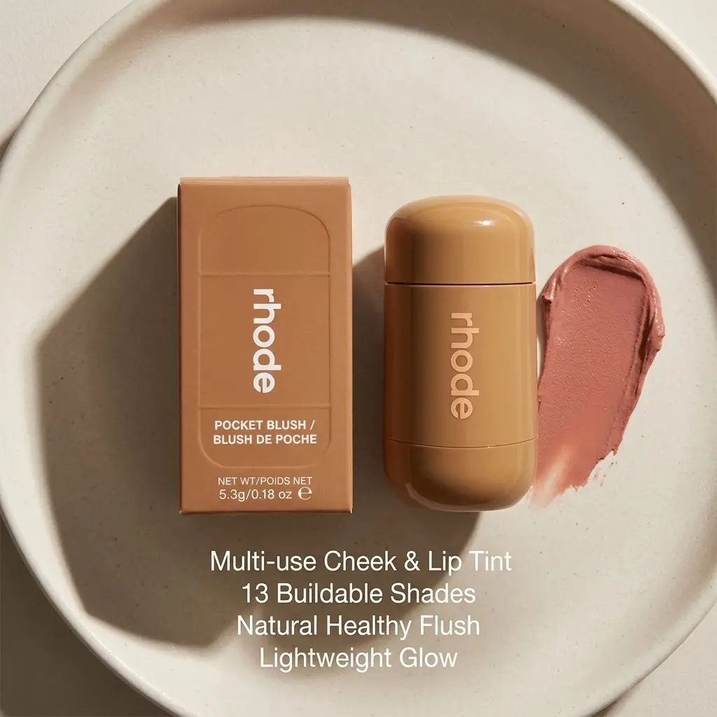 Rhode Pocket Cream Blush Stick | Multi-Use Cheek & Lip Tint | Buildable Creamy Glow | Lightweight Makeup for All Skin Tones