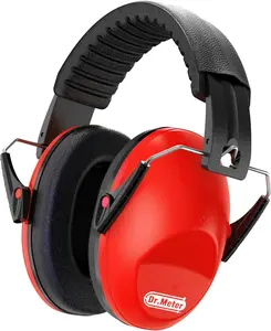 Ear Muffs for Noise Reduction: SNR27.4 Noise Cancelling Headphones for Kids with Adjustable Headband - Noise Cancelling Ear Muffs for Monster Jam, Football Game, Fireworks and Air Shows - Red