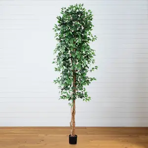 10’ Artificial Ficus Tree with Natural Trunk