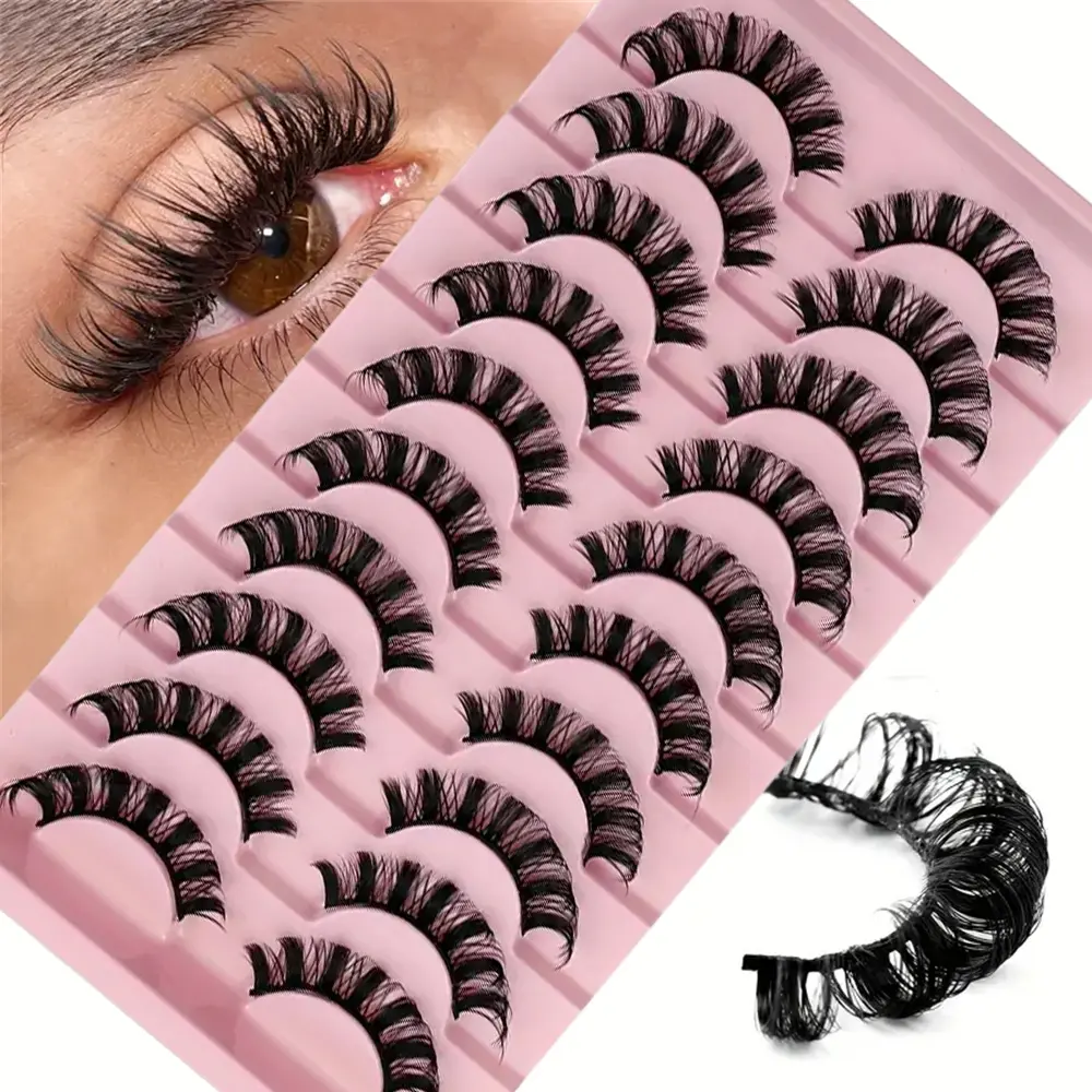 Russian Roll Volumized False Eyelashes, Reusable Curling Lightweight Fake Eyelashes, Eye Makeup Product for Women & Girls, Cosmetic