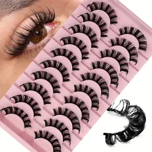 Russian Roll False Eyelashes, Reusable Curling Fake Eyelashes, Eye Makeup Product for Women & Girls, Cosmetic