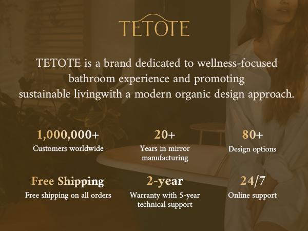 TETOTE LED Bathroom Mirror, Frontlit and Backlit with Touch Control, 3 Color Temperature & Dimmable Light, Defogger & Memory Function, , UL Listed LED Driver,Plug-in/Hardwired