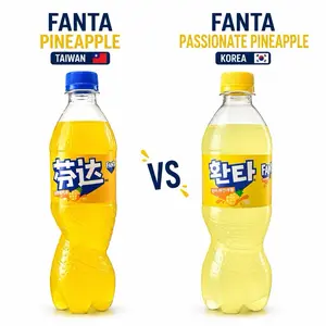 Soda Comparison Pack - Taiwan Fanta Pineapple vs Korea Fanta Passionate Pineapple