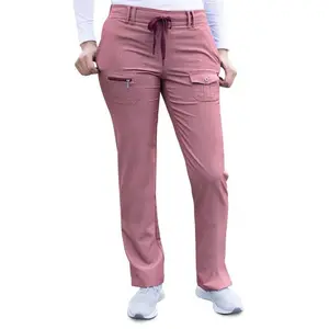 Pro Heather Slim Fit 6 Pocket Scrubs Pant by Adar XXS-3XL (Regular) / HEATHER WINE