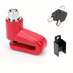 Waterproof Loud Two-Key Safety Disc Lock for Motorcycle, Bike, Scooters, Mountain Road Bike, Cycling Rotor Disc Brake Wheel with Anti-Theft Wheel Lock Padlock Motor Parts Accessories