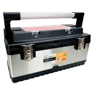 Heavy Duty Steel & Plastic Tool Box, Lift Out Tray