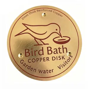 Bird Bath Copper Disk, Birdbath Accessories, 0.8mm Reinforced Pure Copper Cleaning Disk for  Safe Clean Water All-Season, Universal Fit for Outdoor Birdbaths, Bowl, Bird Bath Solar