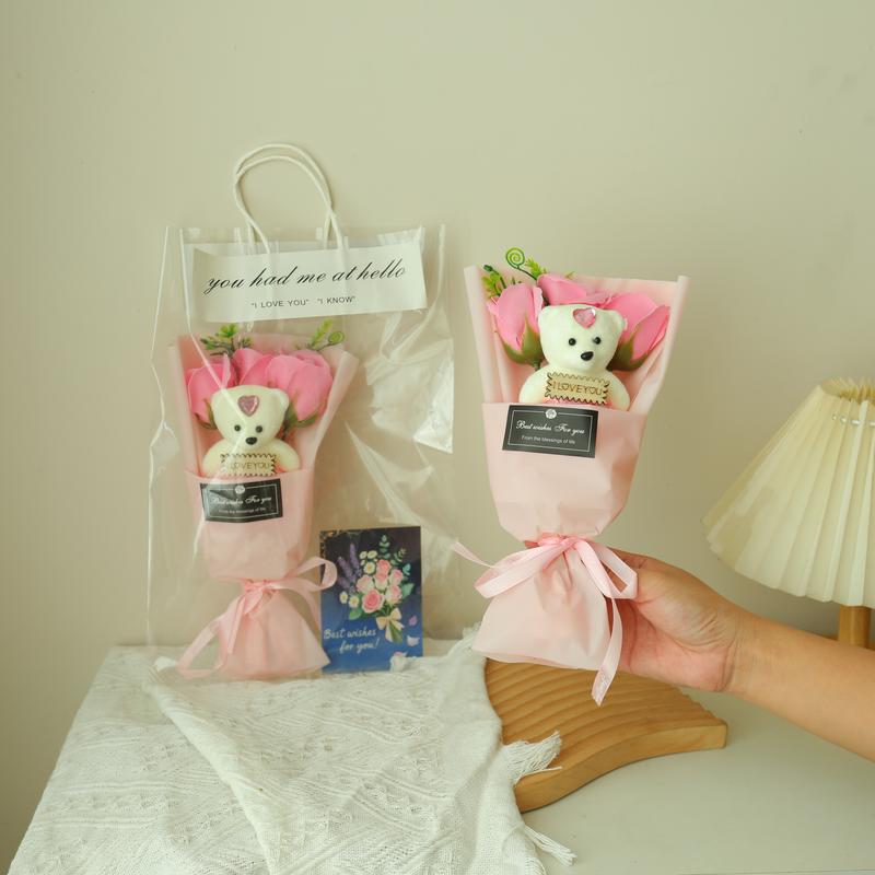 Versatile Gift Set for Special Occasions - 1 Set of Dolls & Bouquets Ideal for Birthdays Christmas Valentine's Day & Commemorative Gifts for Children Girls Boyfriends Wives Husbands