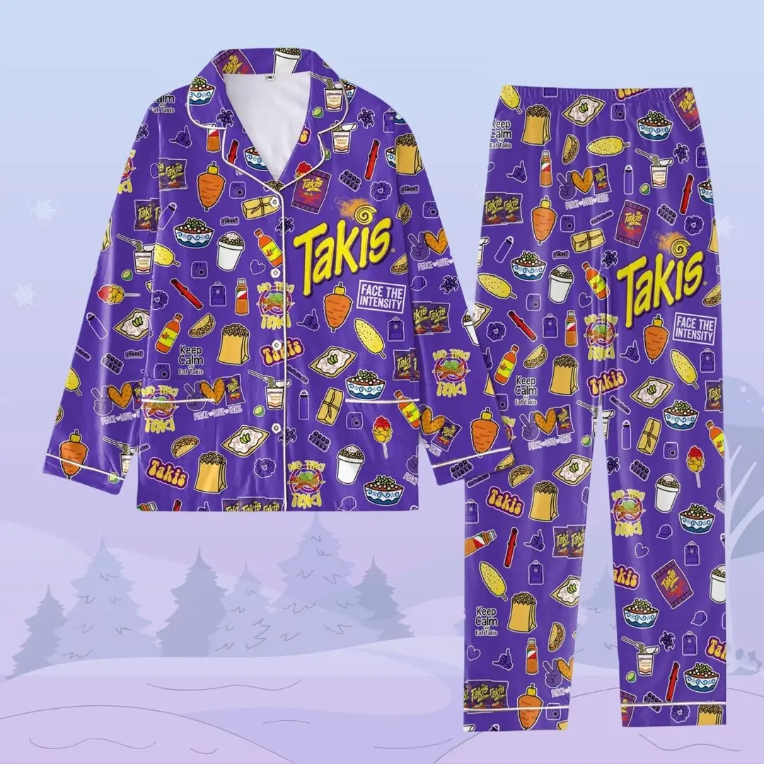 Takis Snack Pajamas Family, Takis Chip Lover Pajamas Pants, Foodie Lover Pajama Set Women, Takis Chips Holiday Pajamas