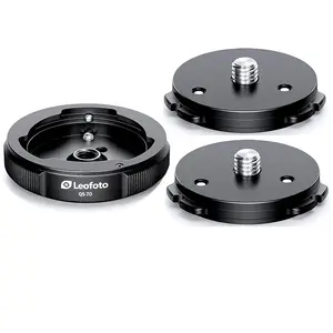 Leofoto QS-70M: x1 QS-70 Receiver Base and 2 x Q70 Connecting Plates, Ballhead Quick-Link System 3/8"