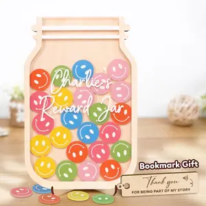 Personalized Gift For Teacher, Custom Name Reward For Kids Smiley Face Reward Jar, Colorful Classroom Decor, Back to school gift
