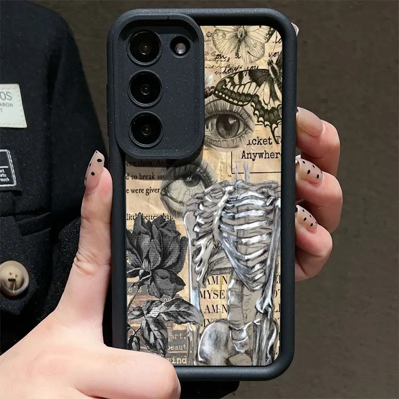 Phone Case: Phone Case- Skull Eye Phone Case Suitable for Samsung Galaxy S26 S25 S24 S23 S22 S21 Fe Plus Ultra A13 A14 A15 A16 A17 A33 A34 A35 A36 A52 A53 A54 Note20, Drop-Proof And Anti-Fouling