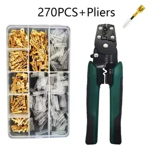 270 pcs Multi-Tool Wire Crimper Kit with Spade Connectors - Copper Terminal Joints, Stripping & Cutting Tool for Home Decor and Appliance Maintenance, Tool Kit Set