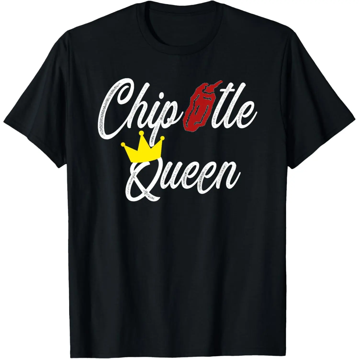 Casual Round Neck Cotton Short-Sleeve Knit Tshirt - Funny Chipotle Queen Graphic Sporty Top, Comfortable Sport Clothes, Ideal Gift for Outdoor Activities