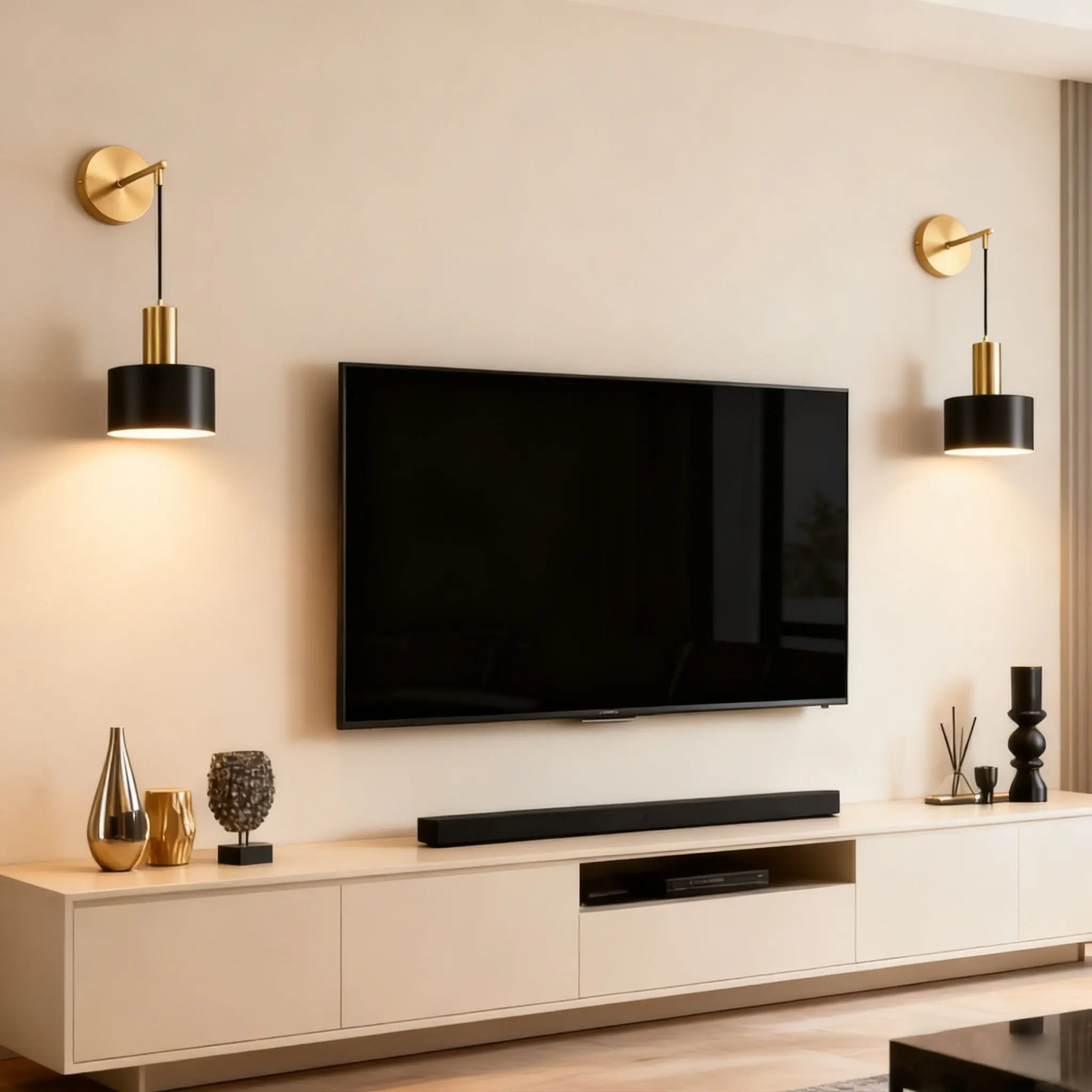 2 Pcs Rechargeable, 2000mAh Battery-Powered, Gold/Black Wireless Charging Wall Lamps, Wall Sconces, with Adjustable Bulbs and Remote Control, Home Lighting, For Bedrooms, Living Rooms, Hallways, Indoor Decorative Lighting Fixtures