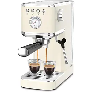 Slim Espresso Machine with Milk Frother Steam Wand, 20 Bar Professional Italian Pump Semi Automatic Espresso Coffee Machine for Home Cappuccino & Latte Maker, Creamy