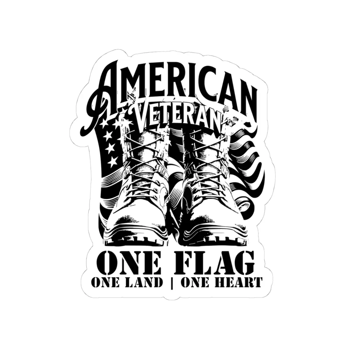 American Veteran Boots One Flag sticker | Kiss-Cut Sticker