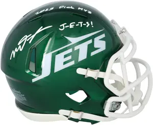 Mason Taylor New York Jets Autographed Riddell Speed Mini Helmet with Multiple Inscriptions - Fanatics Authentic Certified