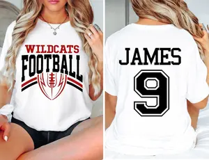 Custom Football Team Name & Number Shirt, Football Mom Shirt, Game Day Shirt Gift for Football Mama, Cheer Mom Shirt