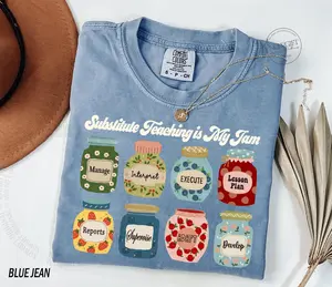 Substitute Teacher Shirt, Substitute Teacher T Shirt ,  Sub teacher Shirt, Substitute Instructional Assistant, Substitute Teaching is My Jam Tee Cotton Top Tshirt Unisex