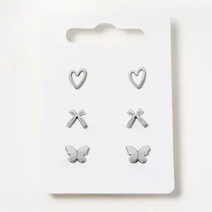 Alivia & Danny Exclusive Coquette Stud Earrings Set in Silver or Gold - 3-Pack