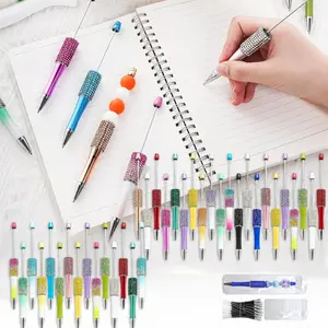 75 Pcs DIY Diamond Beadable Pen Kit - 25 Plastic Rhinestone Beaded Pens Bulk with Refills & Bags - Fancy Cute Glitter Pens for Crafting, Students & Teachers – School Supplies, Office Item