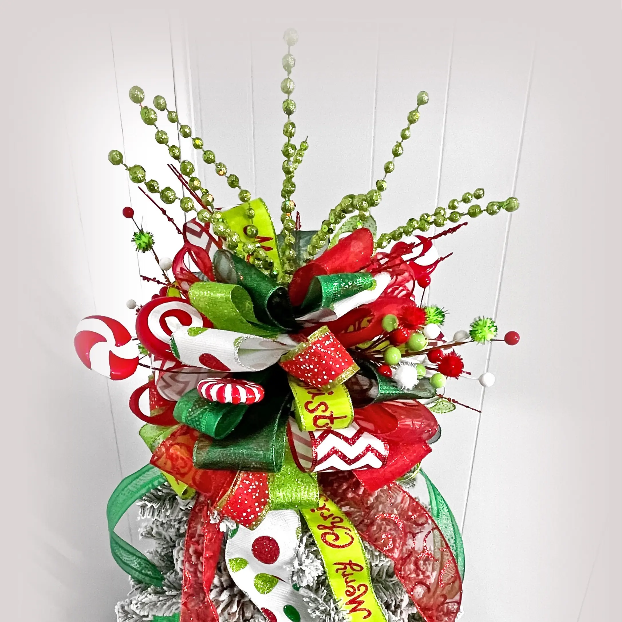 Peppermint Christmas Tree Topper/Bow Peppermint Christmas Tree Topper/Bow
