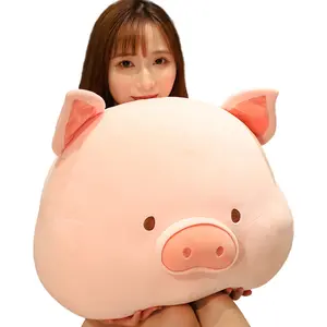 Cuddly Soft Pig Head Plush Hugging Pillow Cute Stuffed Pink Pig Animal Plushies Pig Toy Kids Stuffed Animals Pig Plush Toys