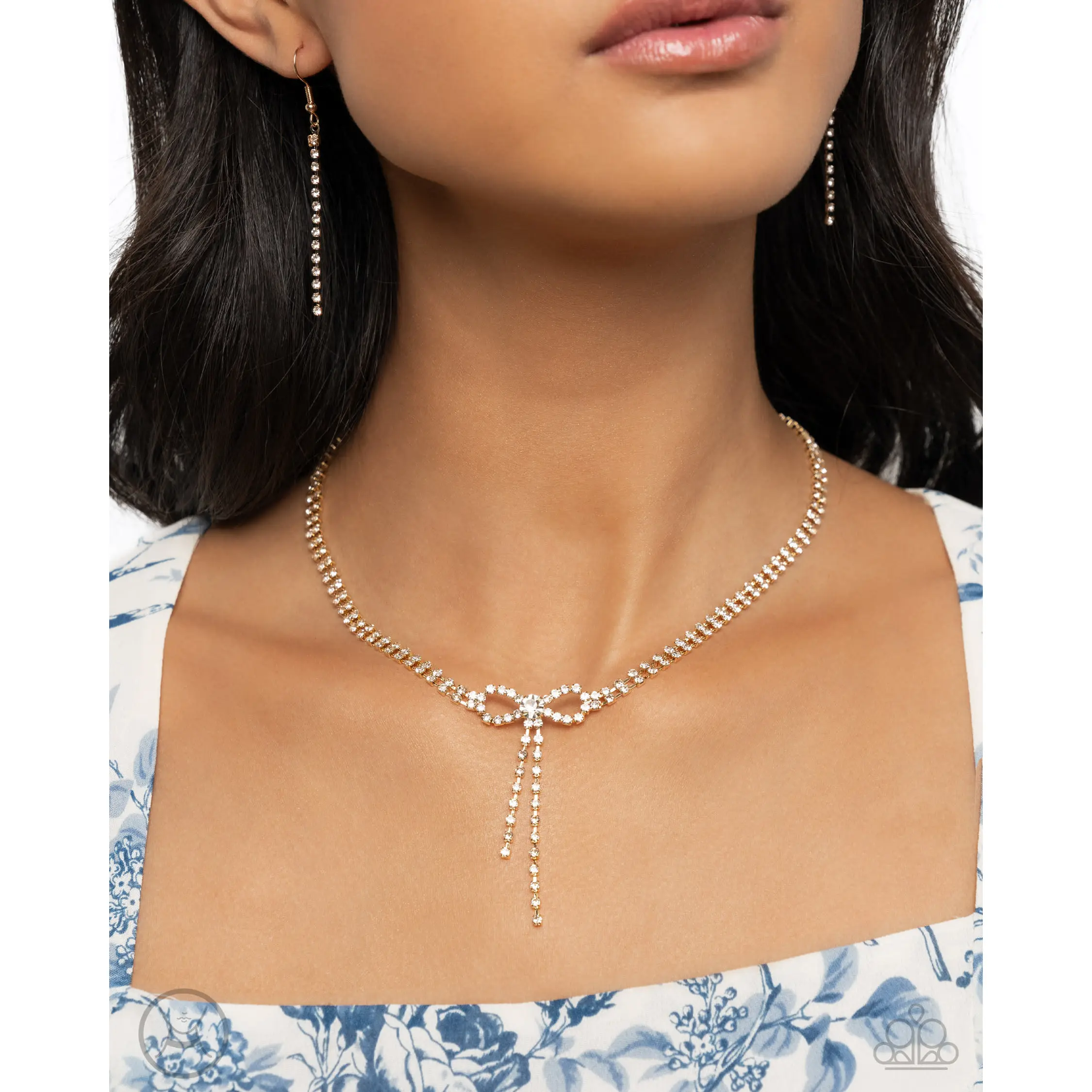 Paparazzi Necklace: "Dapper Delicacy - Gold Necklace (P2CH-GDXX-139BB)