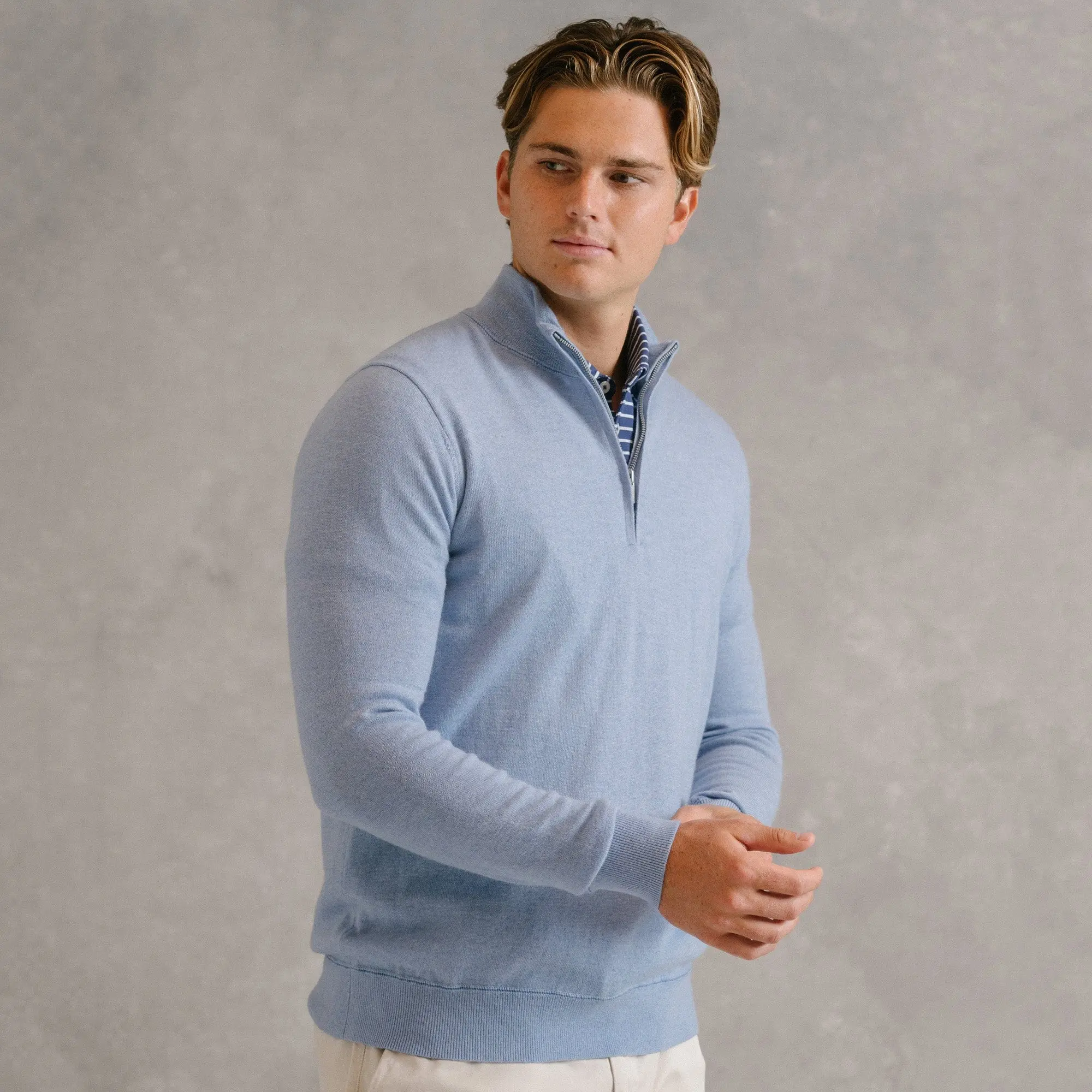 Coop Merino Wool Quarter Zip Sweater