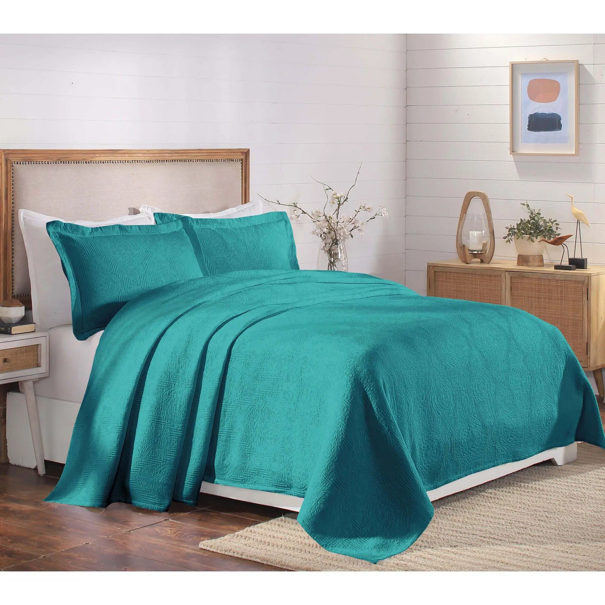Superior Victory Cotton Matelasse Weave Bedspread Set- Queen Superior Victory Cotton Matelasse Weave Bedspread Set- Queen