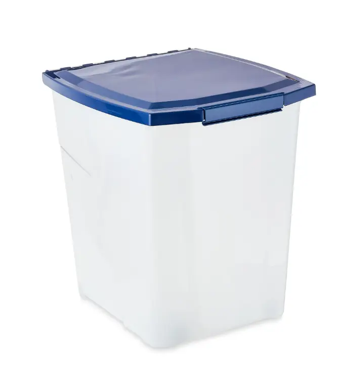 Plastic Pet Food Storage Container with Locking Lid - 25 lb Capacity