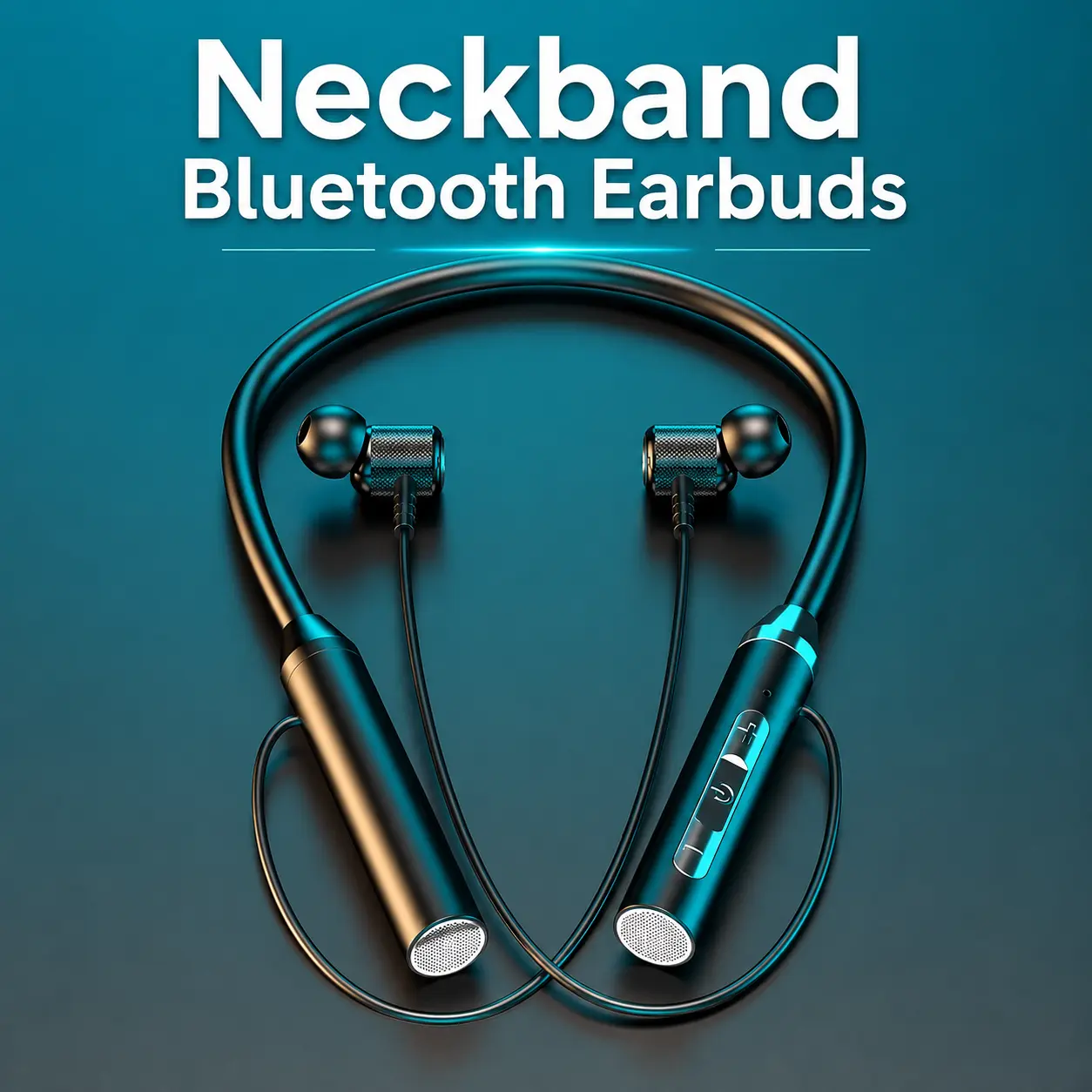 Wireless Bluetooth Neckband Earbuds - In-Ear Headphones with LED Digital Display