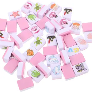 Beach Escape Game Block Mahjong Set, Fun Pattern Mahjong Game, 65 Piece Puzzle Beach Escape Board Game, Mini Mahjong Set, Party Board Game