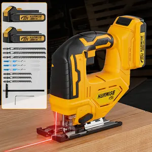 HANWISE brushless curve saw, wireless curve saw tool, 3 adjustable modes (straight/curved/oblique) 0 ° -45 ° oblique angle, sturdy and durable structure, streamlined tool design, perfect gift for men and fathers, construction tool