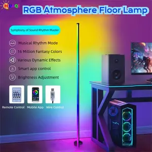 RGB Gaming Atmosphere Lamp, Remote Control Sync Music Rhythm Light, Bluetooth-compatible APP Control Wall Corner LED Light, Lighting Modes Adjustable for Living Room Bedroom
