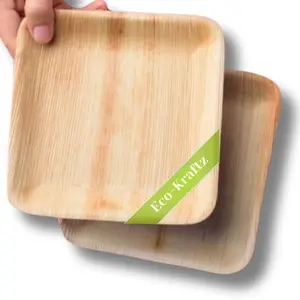 50-Pack Square Palm Leaf Plates – Disposable plates for Weddings, Events, Odor-Free, Microwave Safe, Alternative to Plastic Plates (50 Pc)