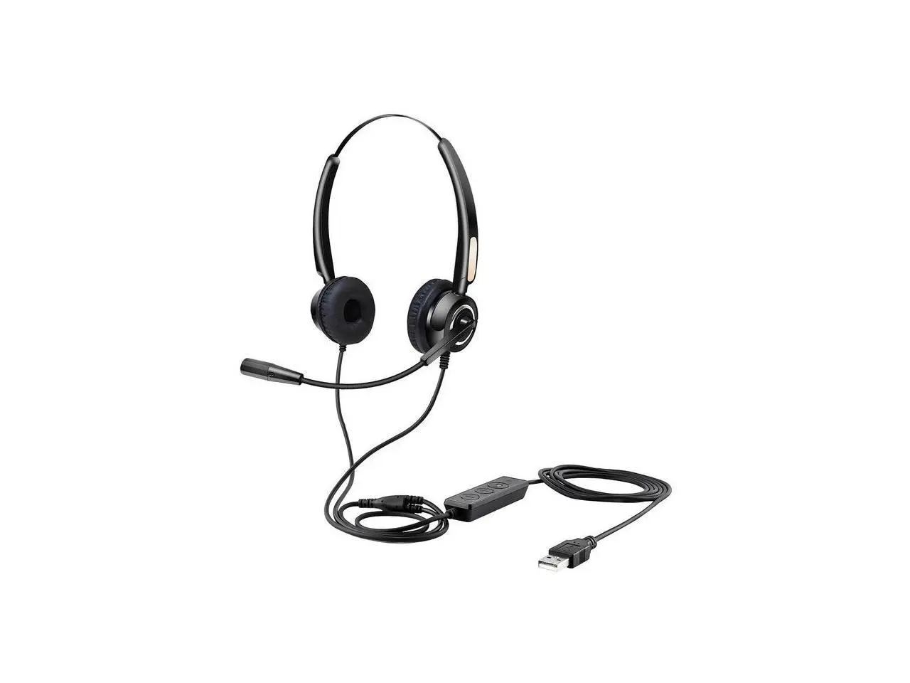 Movee: USB Headset W/ Remote On-Ear Wired 6.9' Cable