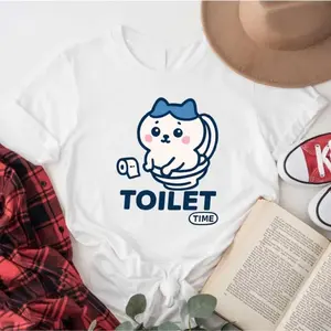 Toilet Time T-Shirt, Chiikawa Hachiware Toilet Time Sweatshirt, Chikawa Toilet Sanrio Shirt, Kawaii Japanese Usagi Shirt, Chiikawa Sweater