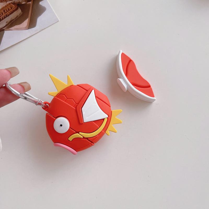 Magikarp Headphone Case with Detachable Tail, Cute Wireless Bluetooth Earphone Protective Case, Drop-Resistant, Durable and Stylish, Compatible with AirPods Pro 3/1/2/3/4/Pro/Pro 2