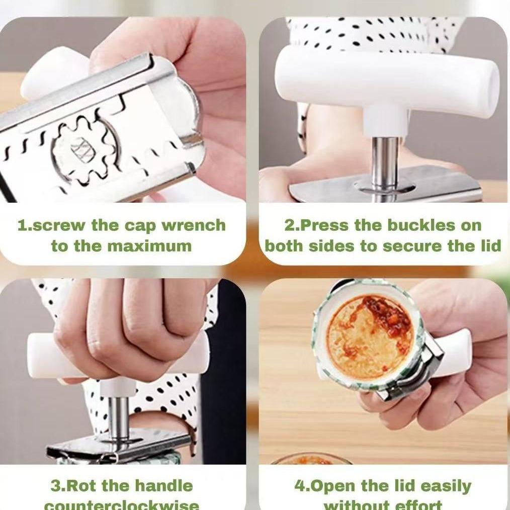 2 Pack Stainless Steel Jar Opener for Weak Hands White and Green Multi Function Bottle Lid Remover Kitchen Gadget for Mason Jars