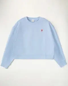 Crop Oversized Sweatshirt | Casual Drop Shoulder Crew Neck Pullover