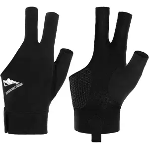 1 count Left Hand Billiard Gloves for Men Billiards Glove Pool Splicing Process Snooker Cue  Glove Popular Sizes Man Woman Elastic 3 Fingers Show Gloves Quick-Dry Breathable Billiard Pool