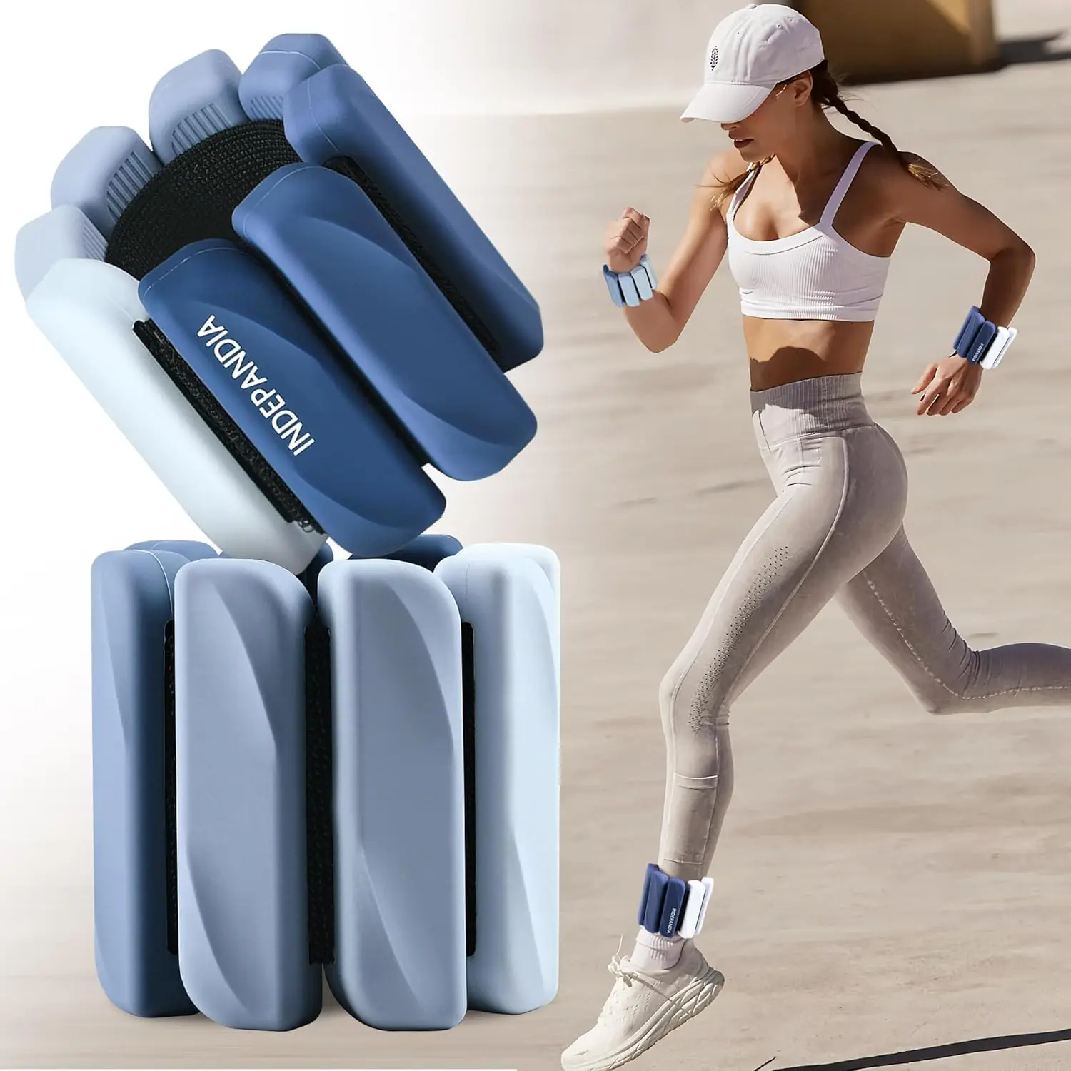 Wrist & Ankle Weights for Women Men, 2lbs/4lbs Pairs Adjustable Silicone Weighted Bangles for Arm & Leg Workouts, Perfect for Pilates, Barre, Yoga, Walking & Home Fitness