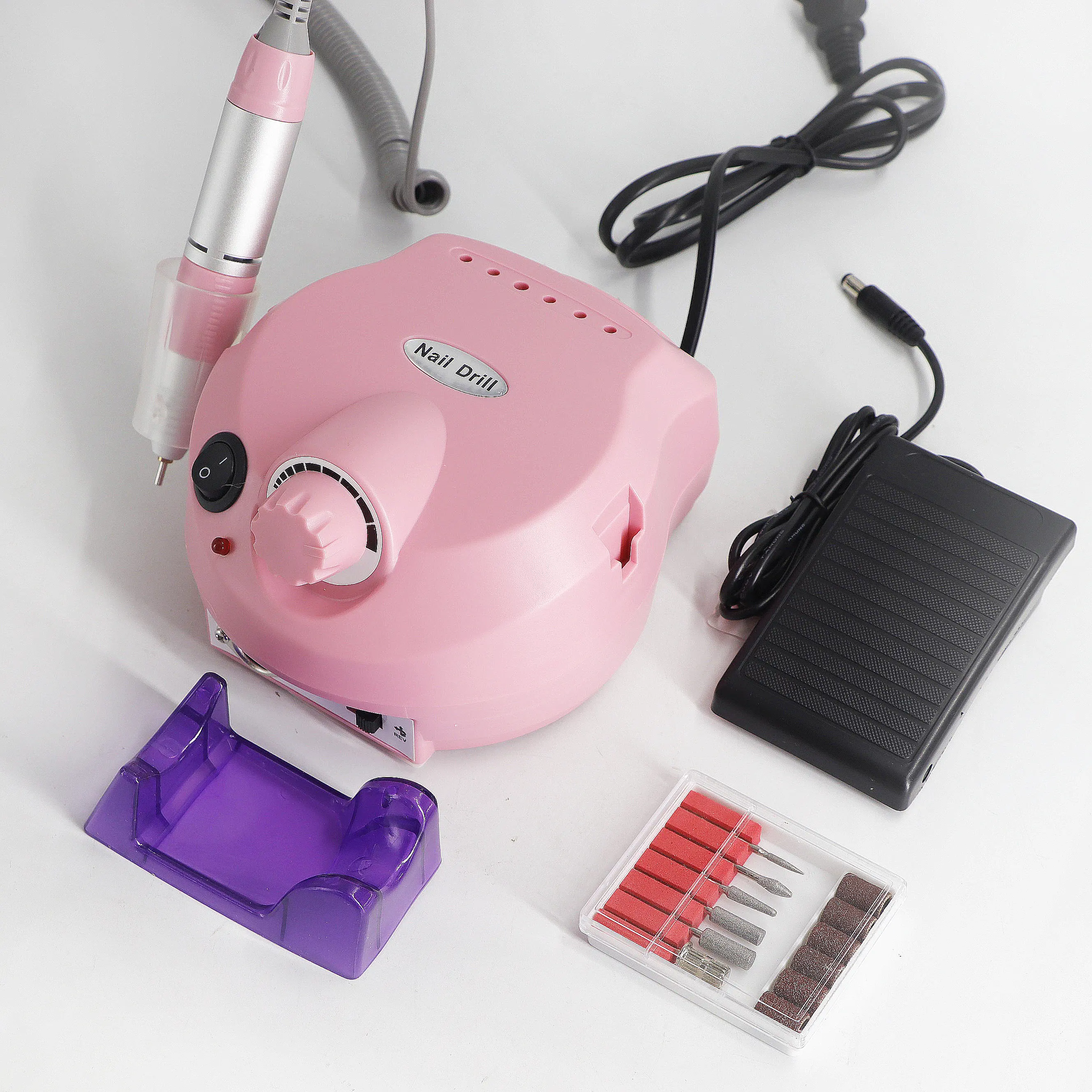 Electric Nail Sander Pedicure Manicure Tools Professional Nail Drill Machine Low Noise Cutters 35000RPM Electric Nail Drill Professional Manicure Machine Nail Sander Portable Nail Salon Polisher Equipment Whit Ceramic Bit Diamond Bit 7Color select