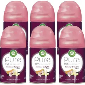 Air Wick Freshmatic Life Scents Ultra Refill, Summer Delights, 5.89 oz Aerosol Spray, 6/Carton (91101)