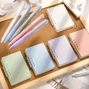 10 Piece Coil Notebook Set, 5 A7 Spiral Notebooks + 5 Neutral Pens, Portable Pocket Size, Ideal for Office, School, Travel, Gift Sets