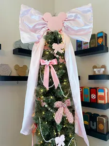Pink Mouse Bow Tree Topper